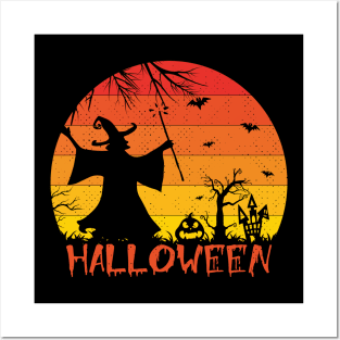 Scary Witch in Halloween Night Posters and Art